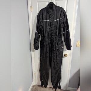 Bilt- Black Full-Body Rain Jumpsuit with Reflective Stripes